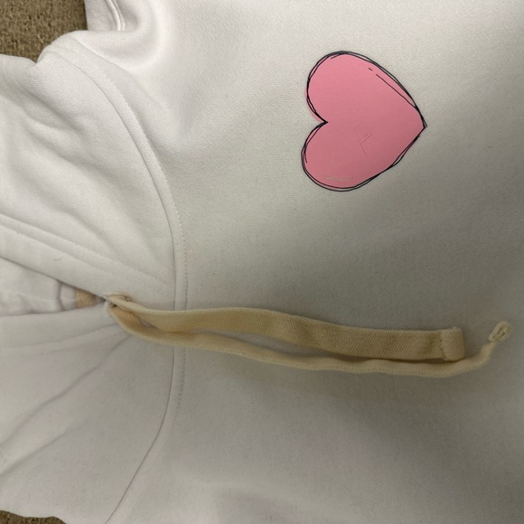 Life Is Good White Hoodie with Pink Heart - Picture 8 of 9